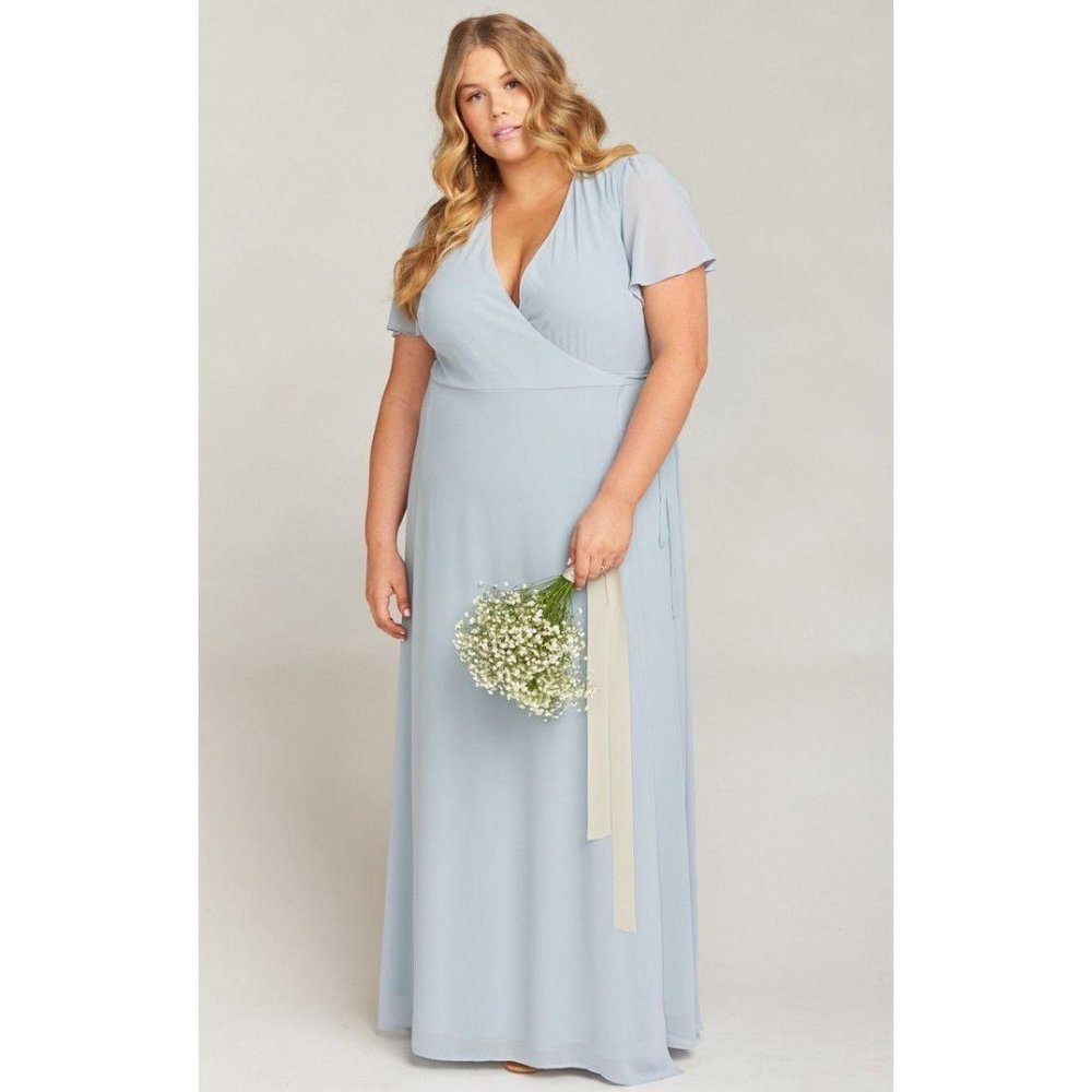 NEW Show Me Your Mumu Noelle Wrap Maxi Dress Blue